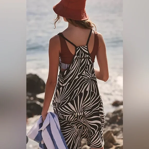 NWT Free People Hot Shot Printed Romper - Zebra - Picture 3 of 5